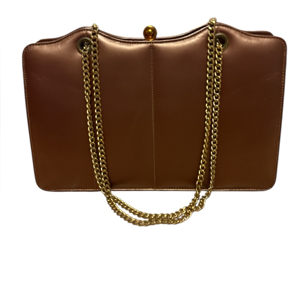 Vintage Andrew Geller Bronze Metalic Satchel Clutch